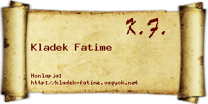 Kladek Fatime névjegykártya